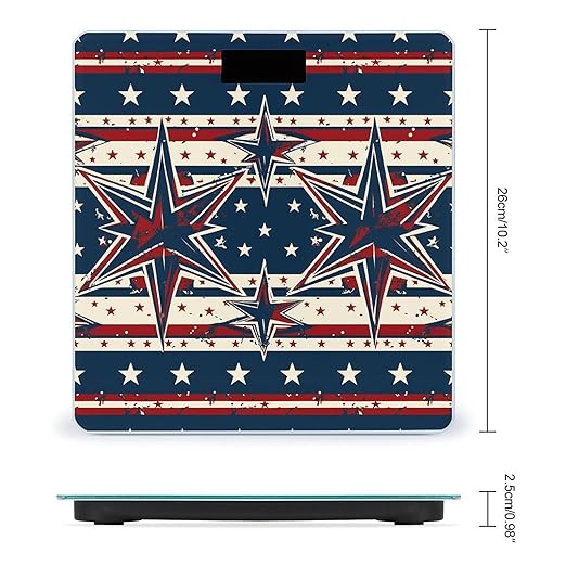 Patriot Star Line Scale for Body Weight Precision Bathroom Weighing Scales with Back Lit LCD Display Sturdy Tempered Glass Body Weight Scales Digital Bathroom Scale 400lb