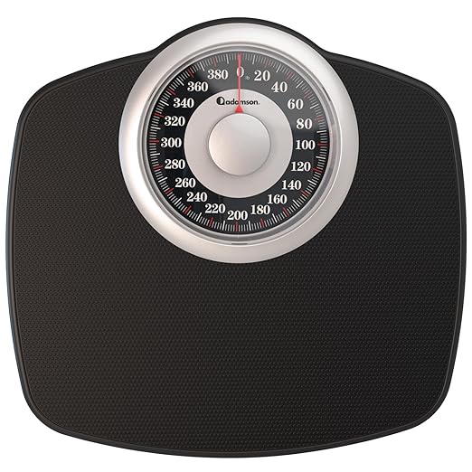 Adamson A25 Scales for Body Weight - Up to 400 LB - New Version - 5.3 Dial on 12.4 x 10.2 Platform - Anti-Skid Rubber Surface - High Precision Bathroom Scale Analog - Durable with 20-Year Assurance