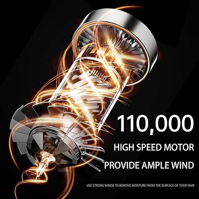 ELOVA High-Speed Hair Dryer 110000 RPM Brushless Motor for Fast Drying Gunmetal Gray Ionic Blow Dryer with Constant Thermo-Control Professional Quiet Hairdryer with Magnetic Nozzle for Home