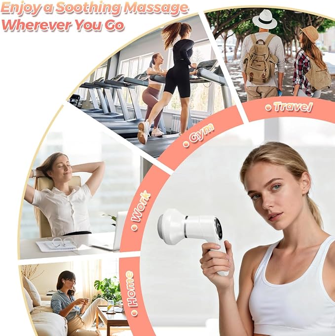 Joyzan Cordless Cellulite Massager Handheld Body Massage Lymphatic Tool Mini Drainage Sculpting Machine Electric Rechargeable Portable Roller 6 Speeds 7 Heads Legs Thighs Butt Neck Belly Fat Arms