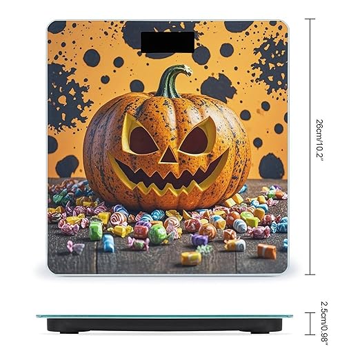 Pumpkins and Candies Scale for Body Weight Smart Scales Digital Bathroom Scale High Precision Weighing Scales with Large Display Weighing Machine for People