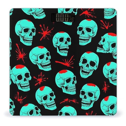Men's Smart Scale for Body Weight Digital Bathroom Weighing Scale Automatic Switch Energy Saving Scale Halloween Cool Red Blood Zombie Skull