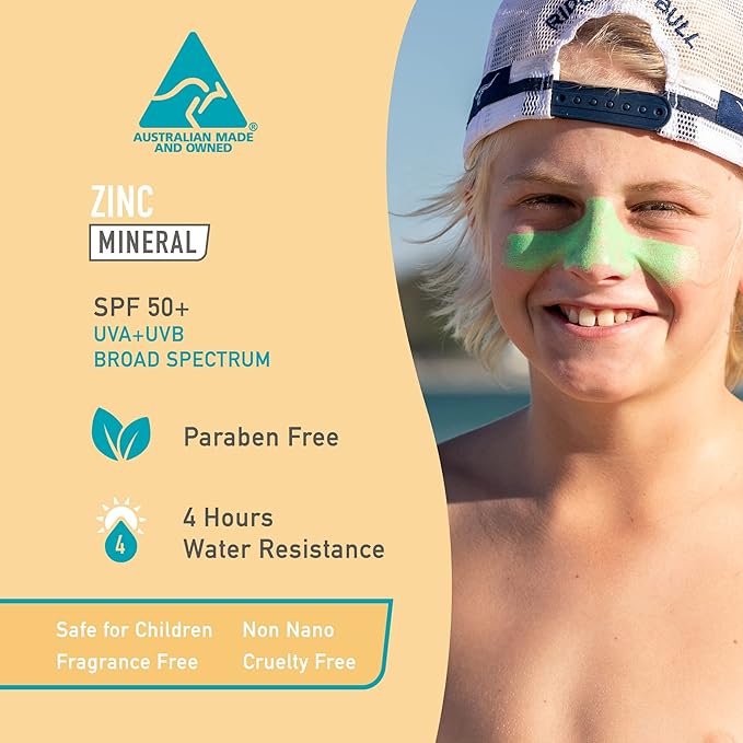 Sun Zapper Zinc Stick Mineral Sunscreen (Light Skin Tone Pink Blue Green Yellow) SPF 50+ Water Resistant for Face &amp Body Adults Kids 8-Pack Broad Spectrum Sun Block Made in Australia