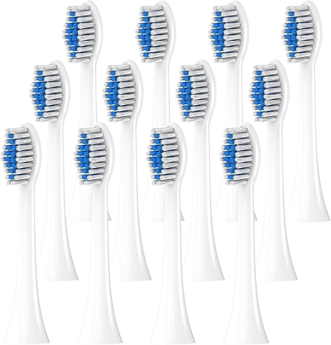 4/8/12/20 Pcs Soft Brush HeadsCompatible for Philips Electric Toothbrush Replacement Toothbrushes Head Refill for 1100 2100(White-12 Pcs)