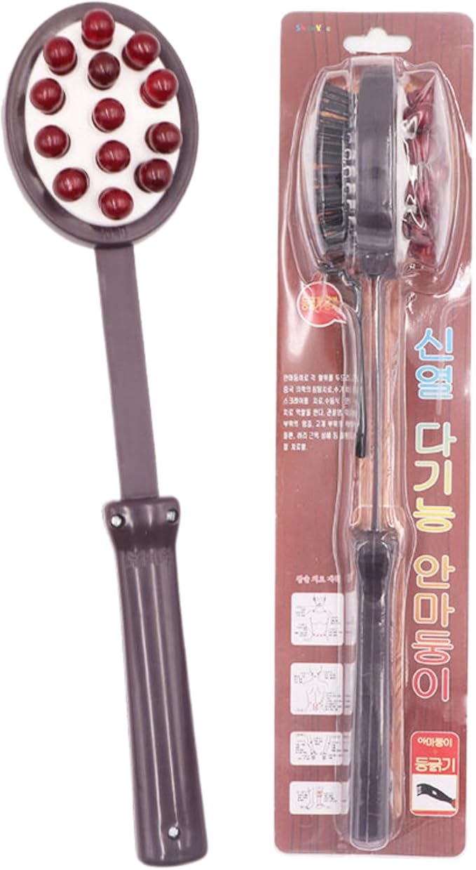 979木质双面按摩锤 Manual Body Massage Hammer 背部敲打不求人吸卡伸长装 HomeOffice Body Electric Massagers