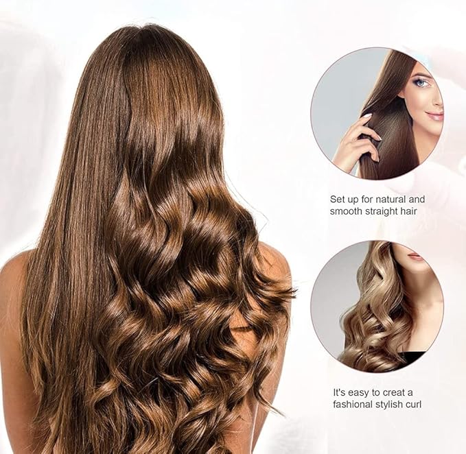 2-in-1 Electric USB Hair Straightening Brush Straightener Brush Straightening Styler Hair Curler