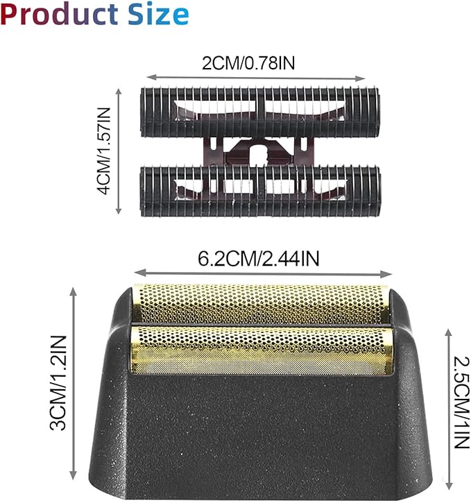 Professional 5 Star Series Finale Shaver Replacement Foil and Cutter Bar Assembly Compatible with wahl Foil Heads 7031-100/7043-100Fit for #8061 8164 Shaver (Black 3 Pack)