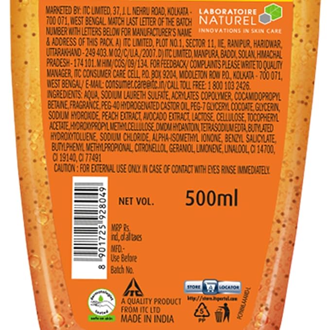 Fiama Shower Gel Peach &amp Avocado Body Wash with Skin Conditioners For Soft Moisturised Skin 500ml (16.90 Oz) Pump