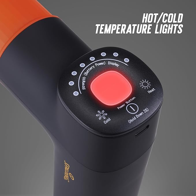 Spalding - Massage Gun Percussion Massager for Deep Tissue Muscle Relief and Recovery Cordless Rechargeable Handheld Massager for Pain Relief Fitness &amp Post Workout (Black/Red)