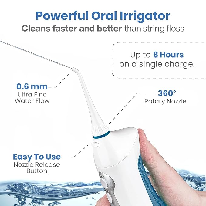 AquaSonic Home Dental Center Rechargeable Power Toothbrush &amp Smart Water Flosser - Complete Family Oral Care System - 10 Attachments and Tips Included - Various Modes &amp Timers (White)