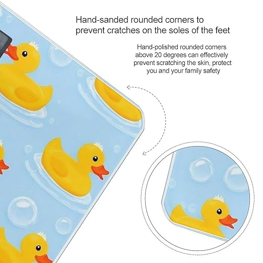 Men's Smart Scale for Body Weight Digital Bathroom Weighing Scale Automatic Switch Energy Saving Scale Yellow Rubber Ducks Bubbles White