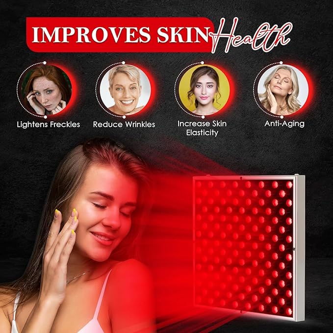 LED Red Light Therapy Panel for Face &amp Body - 45W Device with Deep 660nm &amp Near Infrared 850nm &amp Adjustable Hanger Skin Care Beauty Hair Growth Natural Pain Relief for Muscle &amp Join