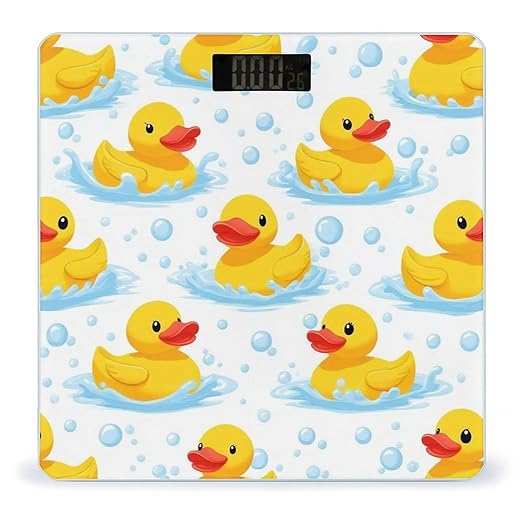 Men's Fashion Automatic Switch Digital Bathroom Weighing Scale Smart Scale Cute Funny Cartoon Yellow Rubber Ducks Bubbles