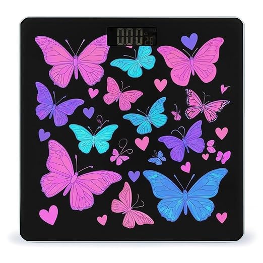 Smart Scale for Body Weight Digital Bathroom Weighing Scale Energy Saving Scale Trippy Goth Magic Butterfly