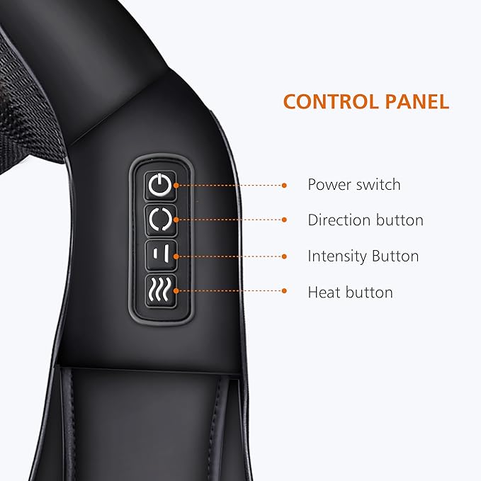 Snailax Neck Massager with Heat Shiatsu Neck Back Massager for Pain Relief Deep Tissue Knead Shoulder Massager Pillow for Back Leg Muscle Gifts for Dad