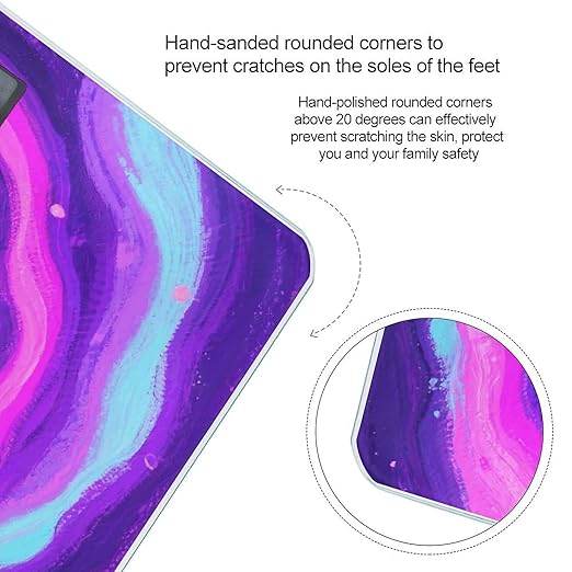 Purple - Pink Vortex Scale for Body Weight Highly Accurate Digital Bathroom Electronic Weighing Machine for People LCD Display Large Size Tempered Glass for Safe Home Use