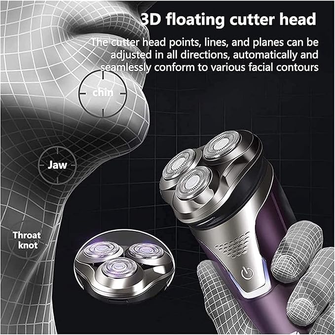 Electric Razor for Men Rotary Shaver Pop-up Beard Trimmer with LED Display and Rechargeable