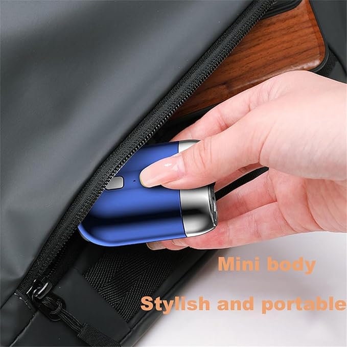 2025 New Upgrade Pocket Shaver USB Mini Shavers for Men Rechargeable Waterproof Electric Razor Smartly Razor for Men Pocket Size Washable Double Head Electric Razors (Blue)