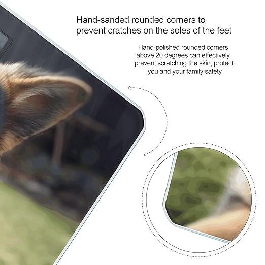 German Shepherd Puppy Scale for Body Weight Anti-Slip Sturdy Tempered Glass Weighing Machine Highly Digital Accurate Bright LCD Bathroom Scale for Household Gift