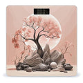 Peach Tree Plant Scale for Body Weight Anti-Slip Digital Bathroom Scale Sturdy Toughened Glass Weighing Scales High Precision Safe Rounded Corners Smart Scales
