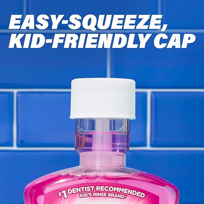 ACT Anticavity Kids Bubblegum Blowout Alcohol Free Fluoride Rinse 16.9 fl oz - Buy Packs and SAVE (Pack of 4)