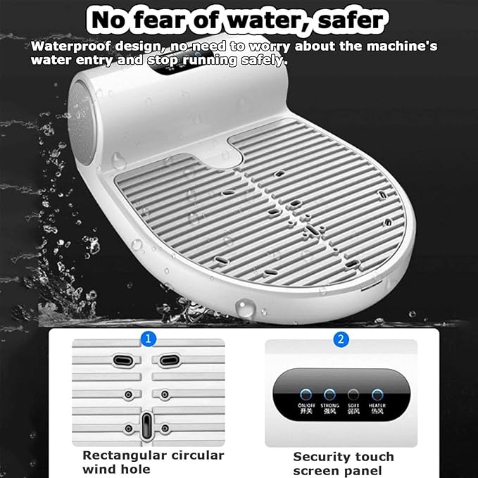 Full Body Dryer for Shower 1350W Negative Ions Body Heater Blow Dryer Foot Touch Control Body-Hair-Dryer 2 Wind Speeds Waterproof (White)