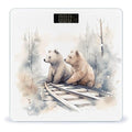 Bear on Train Tracks Digital Bathroom Scale Fashion Unique Weight Scale BMI Anti-Slip Precision Weighing Scales Suitable for Home Bedrooms Use and Gift