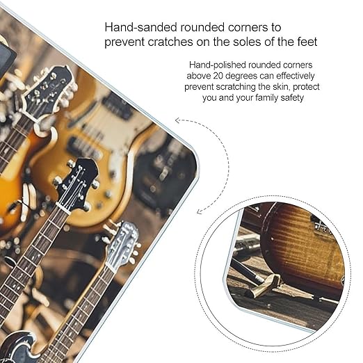 Guitar Bass Music Musical Instruments Scale for Body Weight Highly Accurate Digital Bathroom Body Scale Digital Bathroom Scales for People Anti-Slip Large LCD Display Smart Scales