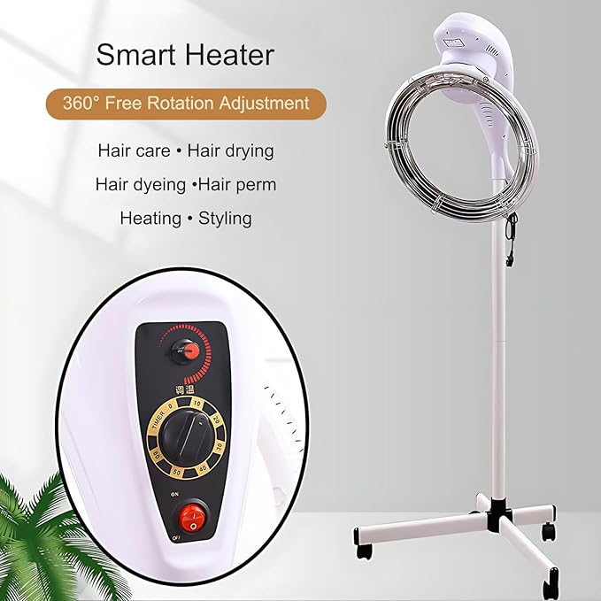 360° Infrared Hair Dryer 950W Professional Stand Hair Color Processor for Fast Drying Perming &amp Styling - Ideal for Salons &amp Home Use