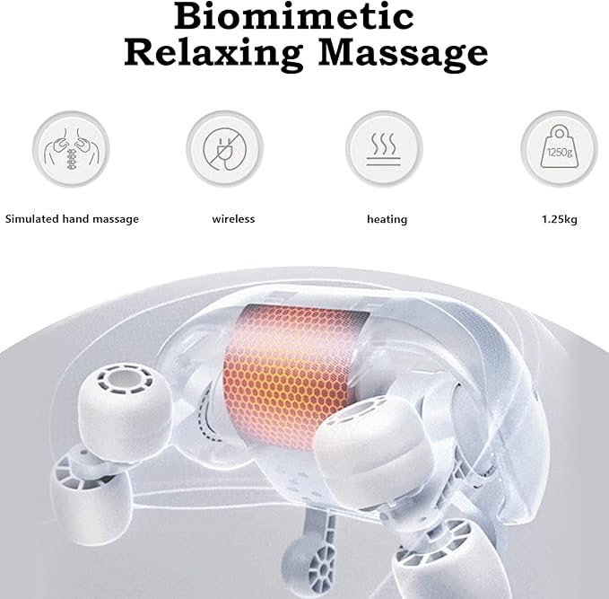 Mini 6D Neck Massager Back Neck Massager with Heat Electric Massager for Back &amp Shoulder Massage Pillow for Neck Back Shoulder Leg Deep Massage at Home for Muscle Relaxation