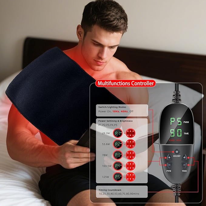 Red Infrared Light Therapy Mat for Body 31.75 x 11.5 Red Light Pad Upgraded 3 Chips in 1 Beads 360pcs LEDs 660nm 850nm RLT Device for Body Back Shoulder Knee Joint Pain Relief Ideal Gift