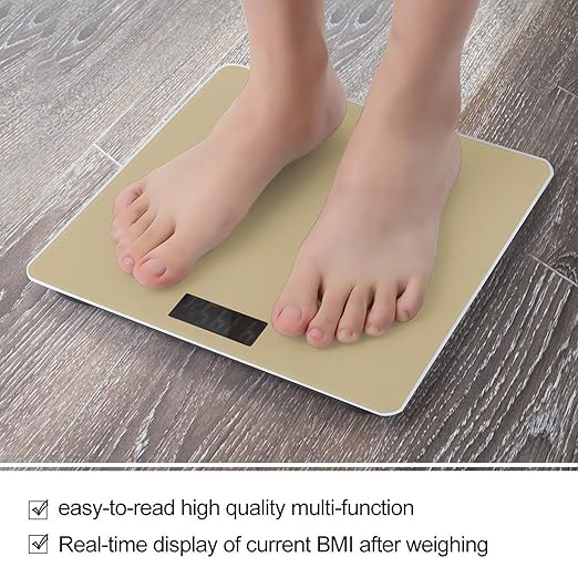 Automatic Switch Digital Bathroom Weighing Scale Smart Scale for Body Weight Light Brown