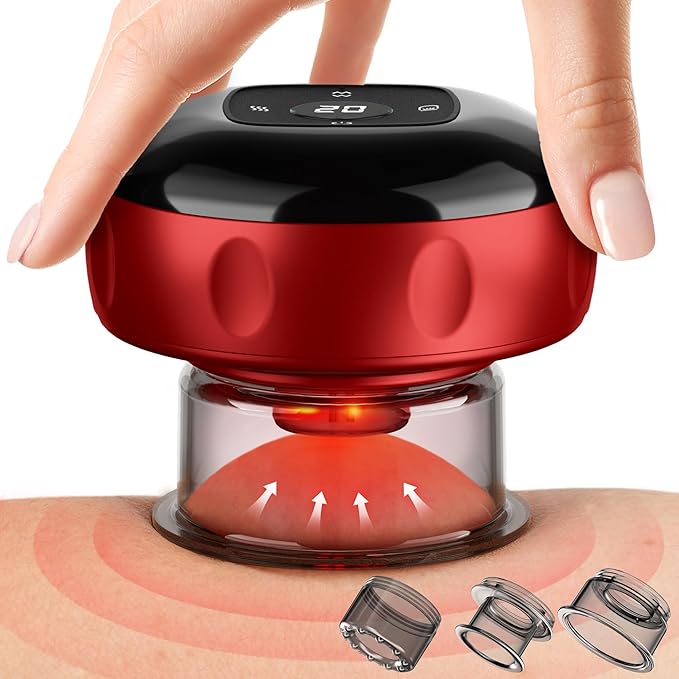 Smart Cupping Therapy Massager 7 in 1 Red Light Cupping Therapy Set with 2 Modes for Targeted Pain Relief Muscle SorenessTighter Skin Cupping Kit with 12 Levels Suction and Heat1 Pack