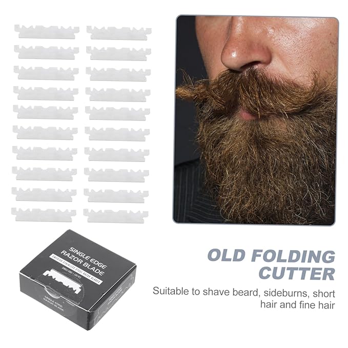 300pcs Single Face Folding Cutter for Home and Barbershop Shaving Lightweight Easy to Hold for Beard Sideburns and Fine Hair