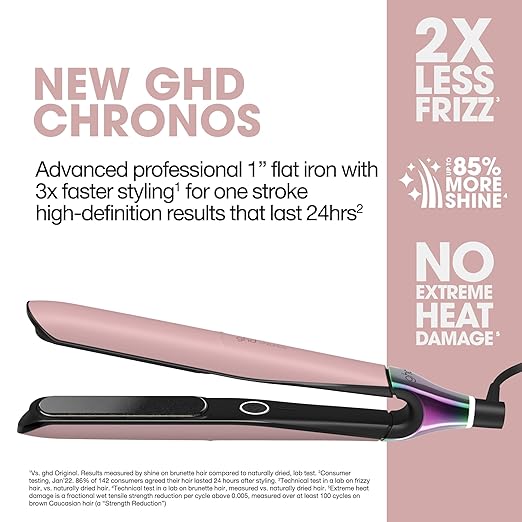 ghd Chronos &amp Chronos Max Stylers -1 and 2 Professional Flat Iron Hair Straighteners|3X Faster Styling|More ShineLess Frizz &amp 3X Straighter in One StrokeResults that Last 24hrs|85% More Sh