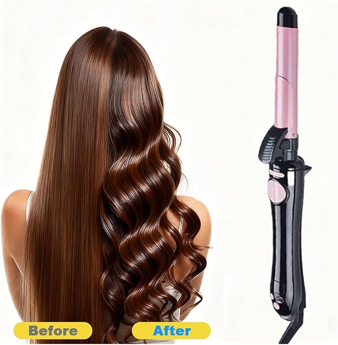 Ceramic Curling Iron 25mm - Professional Hair Salon Hot Perm Tool for Large Waves Fast Heating for Wet &amp Dry Hair Styling(1)
