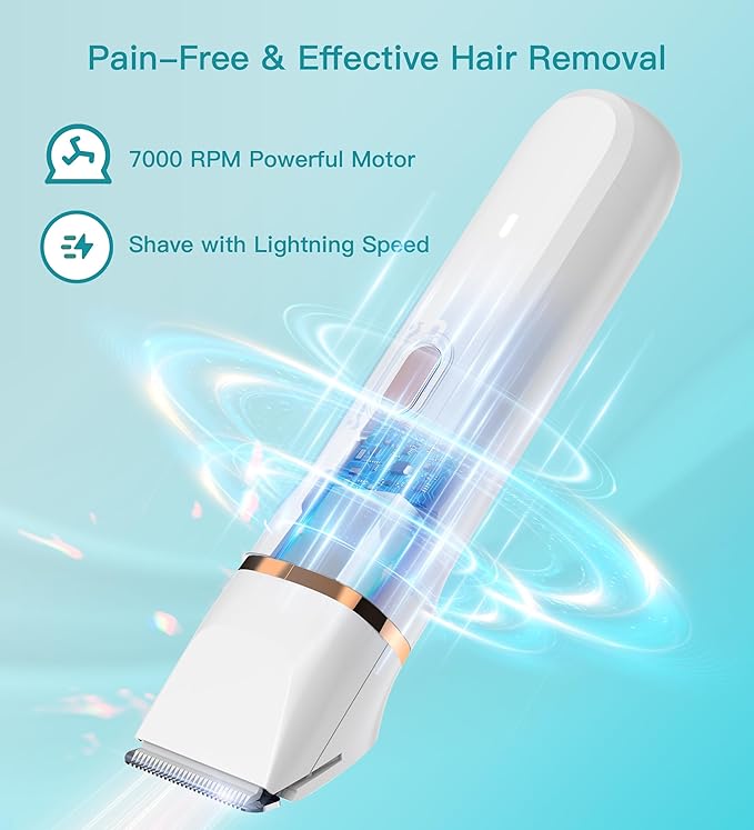Bikini Trimmer for Women 3in1 Electric Razor for Women with Facial Trimmers &amp Intimate Shaver for Sensitive Skin Waterproof Wet &amp Dry Use Rechargeable Pubic Hair Trimmer Removal