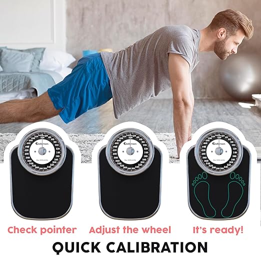 Adamson A28 Bathroom Scales - Up to 550lb Heavy Weight Anti-Skid Rubber Surface Extra Large Numbers - High Precision Weighing Scales for Body Weight - Durable with 20-Year Assurance - New Version