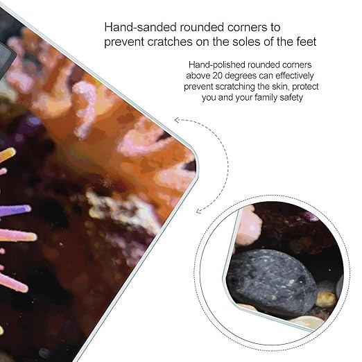 Colorful Sea Urchin Weight ScaleClear LED Display Bathroom Digital Weighing ScaleTempered Glass Digital Bathroom Scale for Body Weight Capacity Up to 400 Lbs