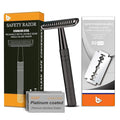 Black Stainless Steel Safety Razor with Extra 50 Safety Razor Blades