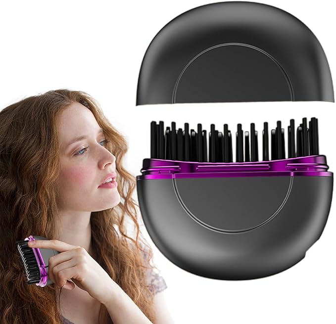 Portable Hair Straightener - Cordless Hot Comb With Fast HeatingUSB Rechargeable Small Straightener with 3 Modes | For Women Gift Birthday Holiday
