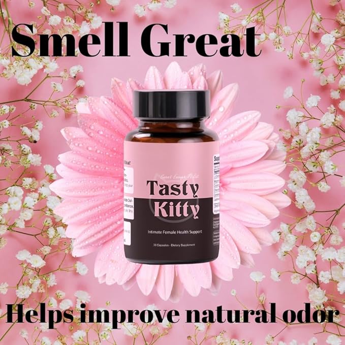 Tasty Kitty | Vaginal Health Supplement to Aid Vaginal Taste Vaginal pH Odor and Moisture with Magnesium Glycinate Probiotics with Plant Based Natural Women's Health | 30 Capsules