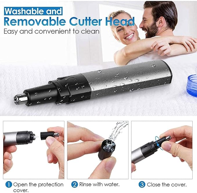 Ear and Nose Hair Trimmer Professional Painless Electric Nose and Ear Hair Remover for Men Women Facial Hair Trimmer Shaver Clipper Removal Dual-Edge Stainless Steel Blades Mute Motor Easy t