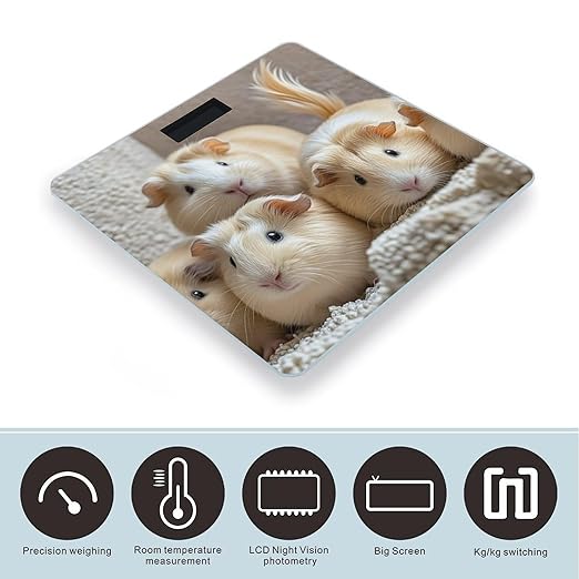 Guinea Pigs Bathroom Scale Digital Weight Scale Precision 400 Lbs Weighing Scales Large with LCD Backlight Display BMI Measures