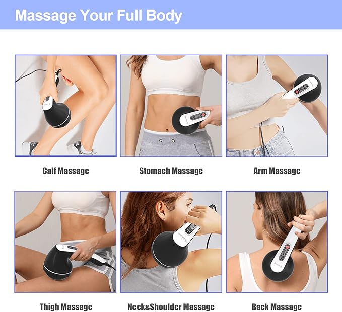 Cellulite Massager with 8 Interchangeable Heads Body Sculpting Machine for Lymphatic Drainage and Vibrating Fat Cellulite Remover Portable and Easy to Use for Men and Women at Home