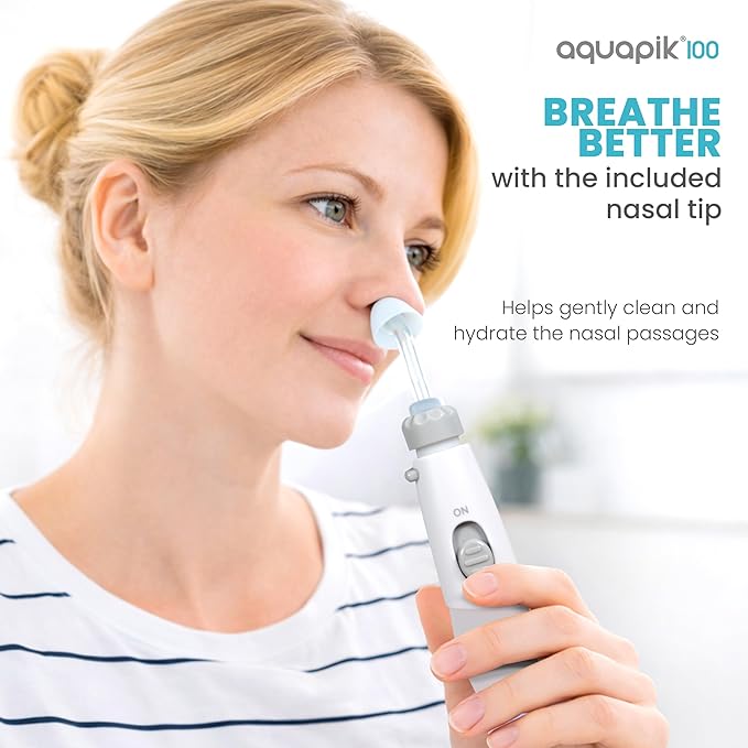 Bostontech® Water Flosser Deep Oral Cleaning with Electric Power Oral irrigator with 10 Adjustable Pressure Levels 9 Nozzles Includes Special Nasal tip 600 ml Tank Ideal for Gums Braces Implants