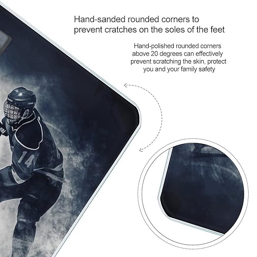 Ice Hockey Art Scale for Body Weight Smart Scales Digital Bathroom Scale High Precision Weighing Scales with Large Display Weighing Machine for People