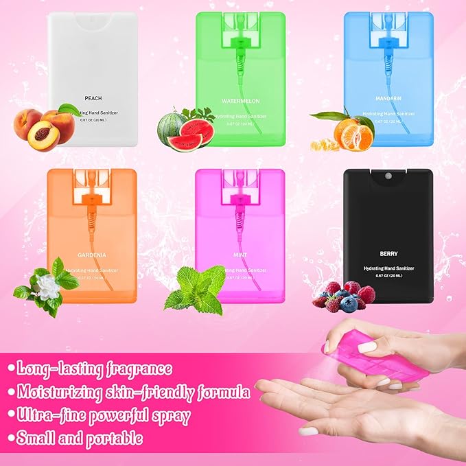 24 Pack Hand Sanitizer Spray Bulk Travel Size Hand Sanitizer Mini Pocket Spray Gifts for Coworker Staff Teacher Holiday Favor(Clear24 Pcs)
