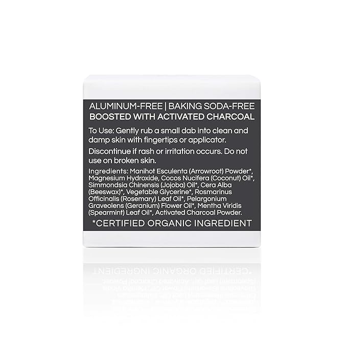 Little Seed Farm All Natural Deodorant Cream Aluminum Free Deodorant for Women or Men 2.4 Ounce - Activated Charcoal + Black Jar Sleeves