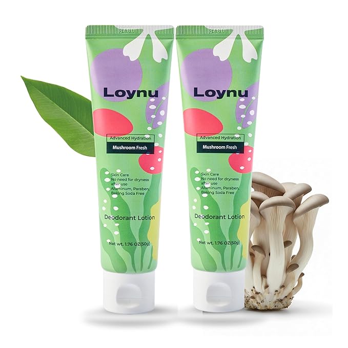 Advanced Hydration Deodorant Lotion – All-Day Odor Control Gentle Hypoallergenic Formula with Mushroom Extract Formula Aluminum-Free Paraben-Free 2Pcs